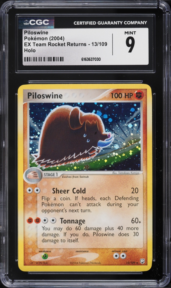2004 Pokemon EX Team Rocket Returns Holo Piloswine #13 CGC 9 MINT