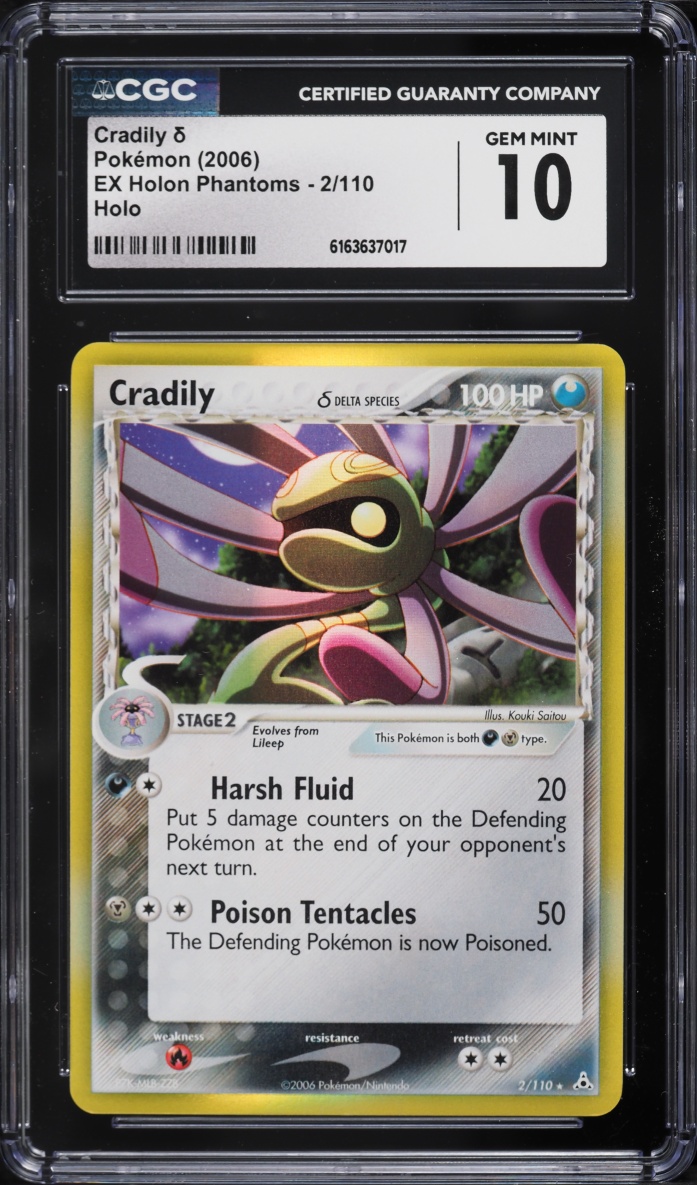 2006 Pokemon EX Holon Phantoms Holo Cradily #2 CGC 10 GEM MINT