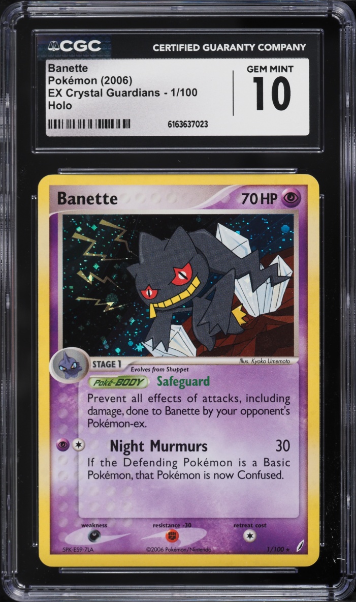 2006 Pokemon EX Crystal Guardians Holo Banette #1 CGC 10 GEM MINT