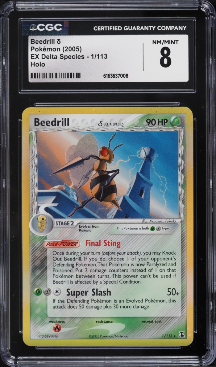 2005 Pokemon EX Delta Species Holo Beedrill #1 CGC 8 NM-MT