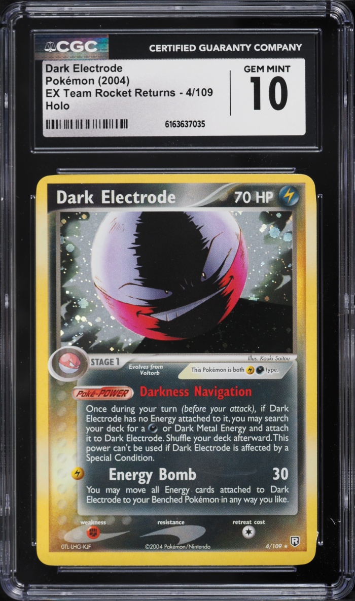 2004 Pokemon EX Team Rocket Returns Holo Dark Electrode #4 CGC 10 GEM MINT