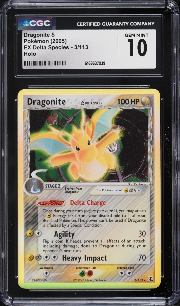 2005 Pokemon EX Delta Species Holo Dragonite #3 CGC 10 GEM MINT