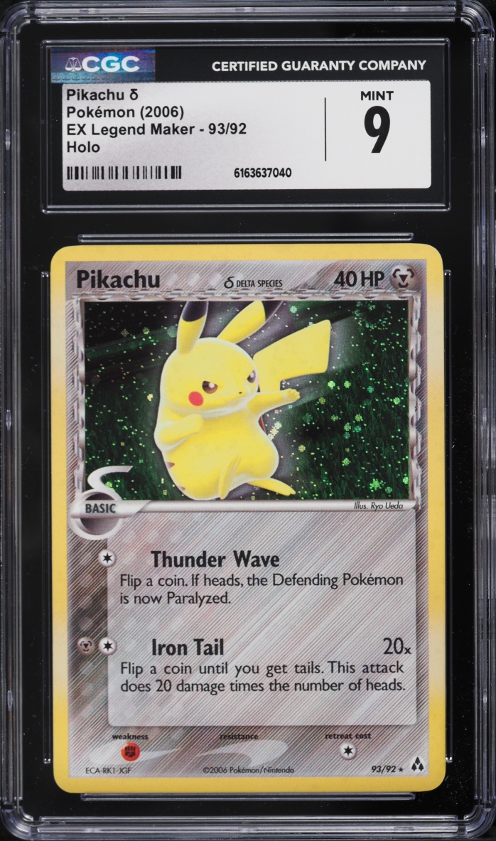 2006 Pokemon EX Legend Maker Holo Pikachu #93 CGC 9 MINT