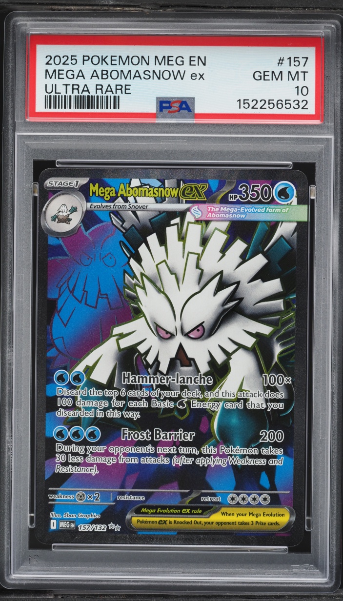 2025 Pokemon Mega Evolution Full Art Mega Abomasnow EX #157 PSA 10 GEM MINT