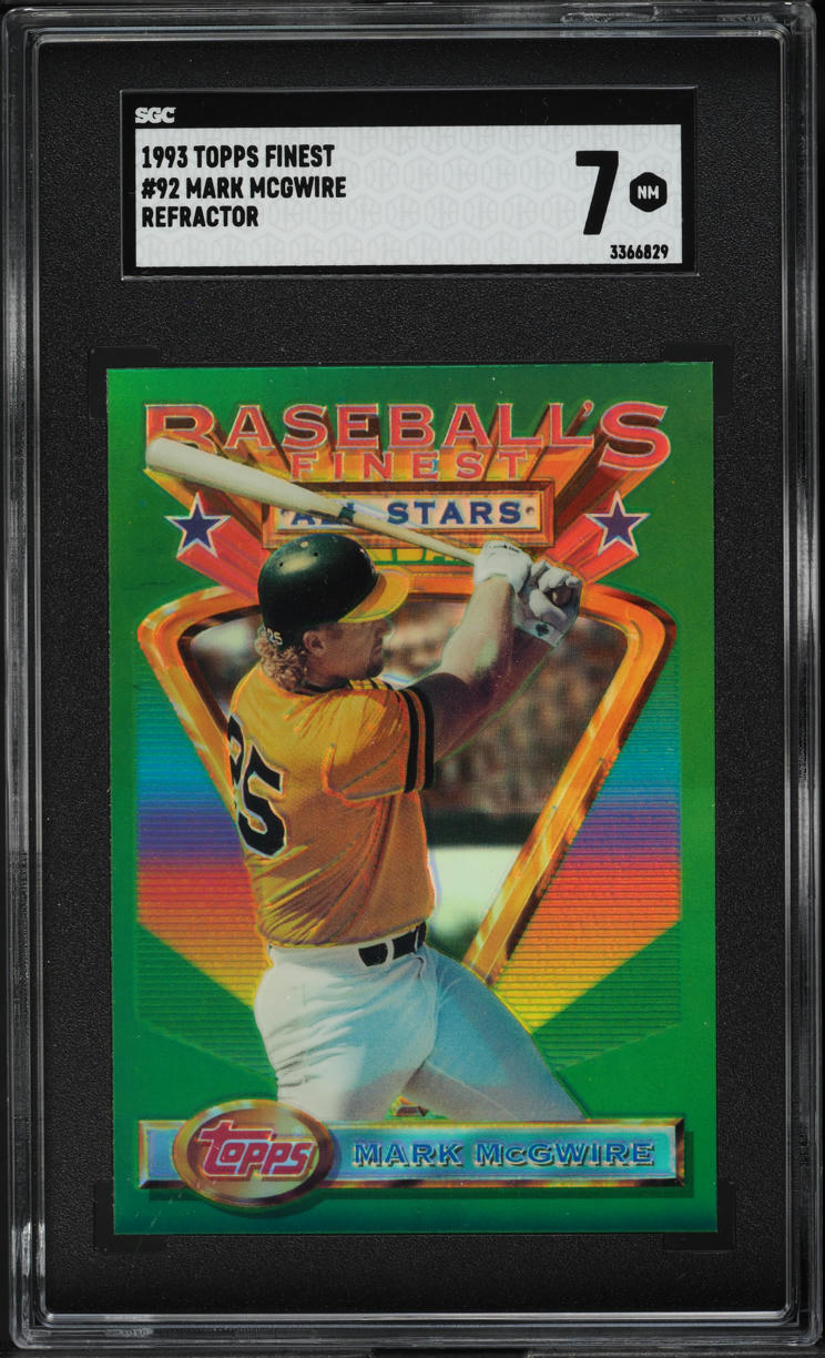 1993 Finest Refractor Mark McGwire #92 SGC 7 NRMT
