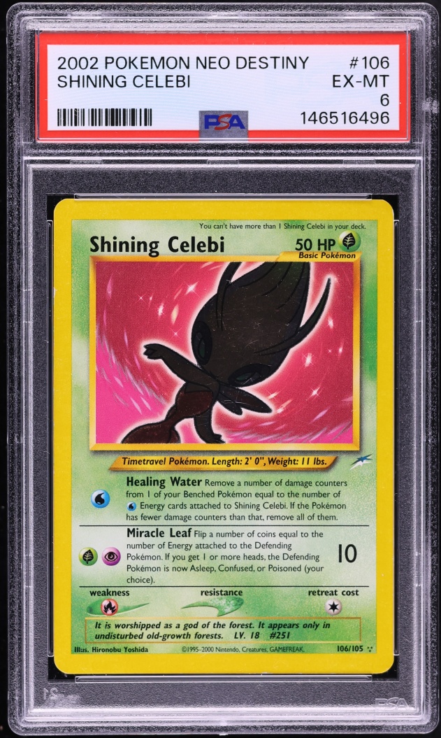 2002 Pokemon Neo Destiny Holo Shining Celebi #106 PSA 6 EXMT