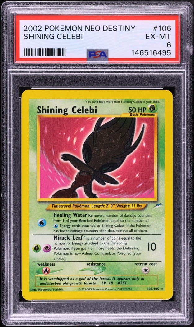 2002 Pokemon Neo Destiny Holo Shining Celebi #106 PSA 6 EXMT
