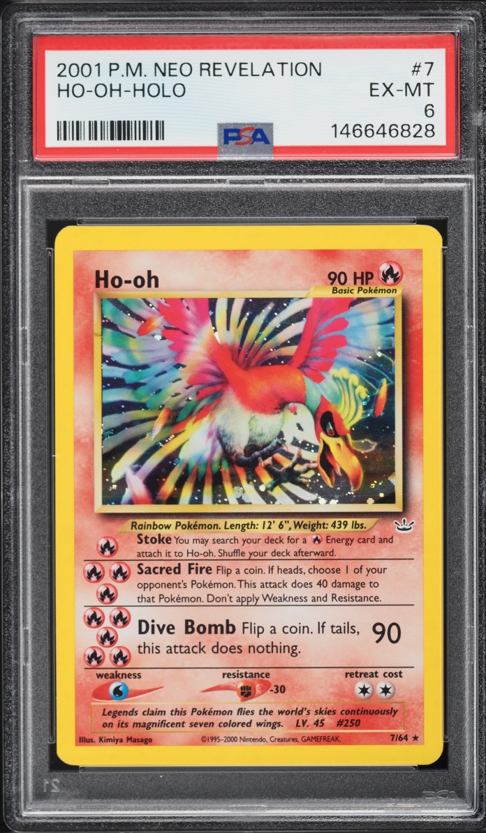 2001 Pokemon Neo Revelation Holo Ho-Oh #7 PSA 6 EXMT