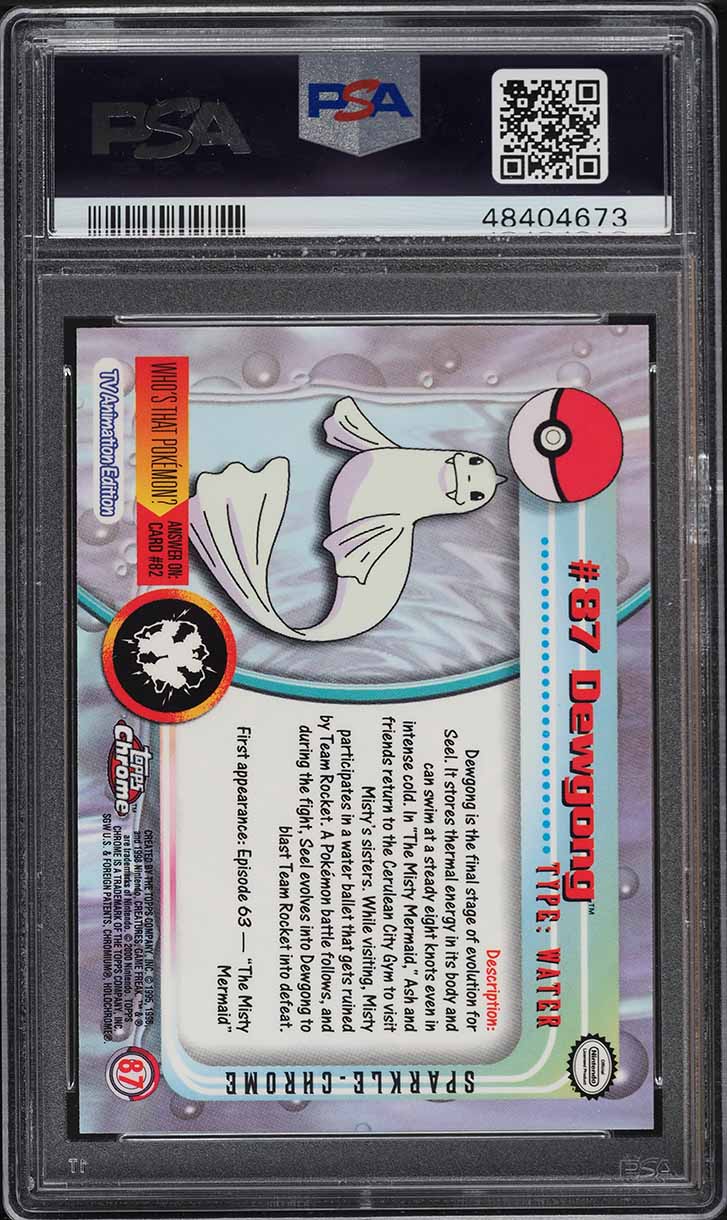 2000 Topps Chrome Pokemon Series 2 Sparkle Dewgong #87 PSA 10 GEM MINT
