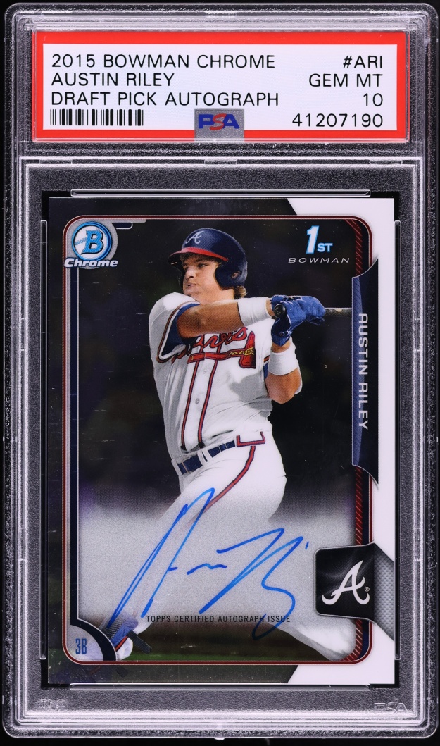 2015 Bowman Chrome Draft Pick Austin Riley PROSPECT AUTO #BCA-ARI PSA 10 GEM MINT