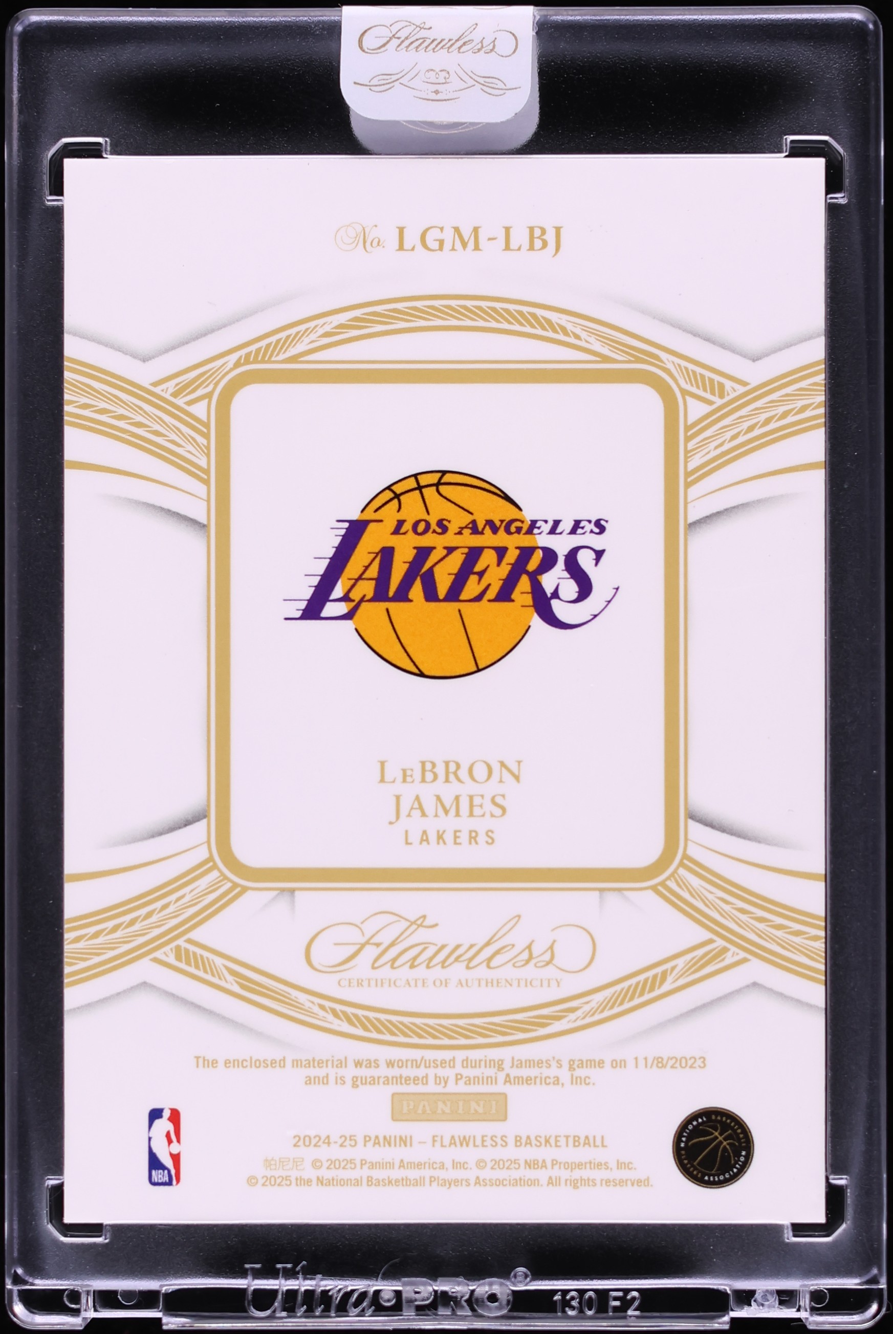 Carte Panini Black Prequel 2023-24 - Patch Maillot LeBron James /99 - Los Angeles Lakers