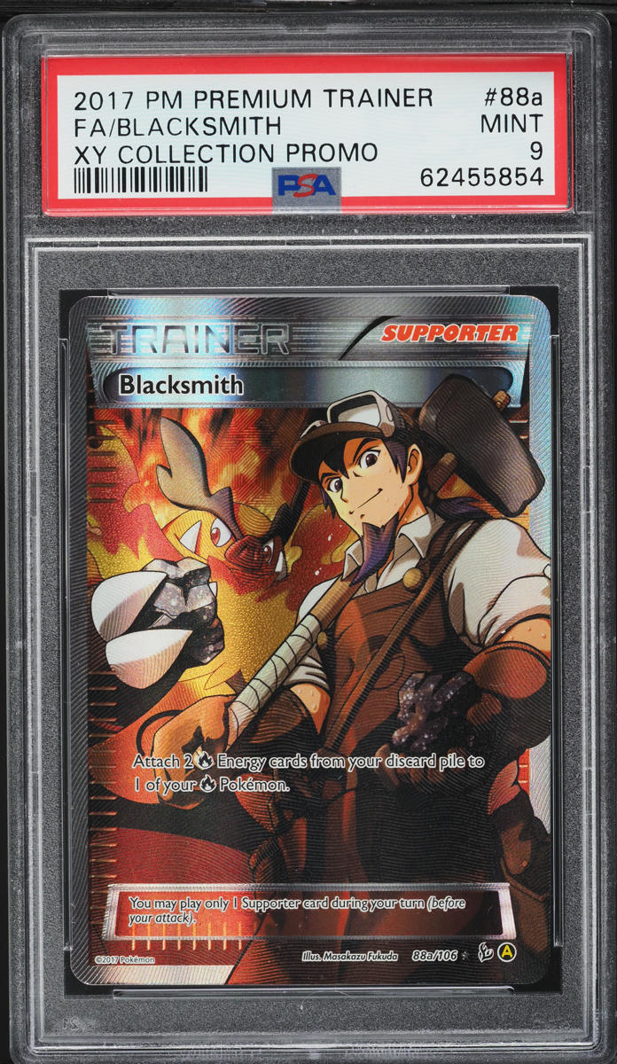 2017 Pokemon Premium Trainer XY Collection Promo Full Art Blacksmith #88a PSA 9