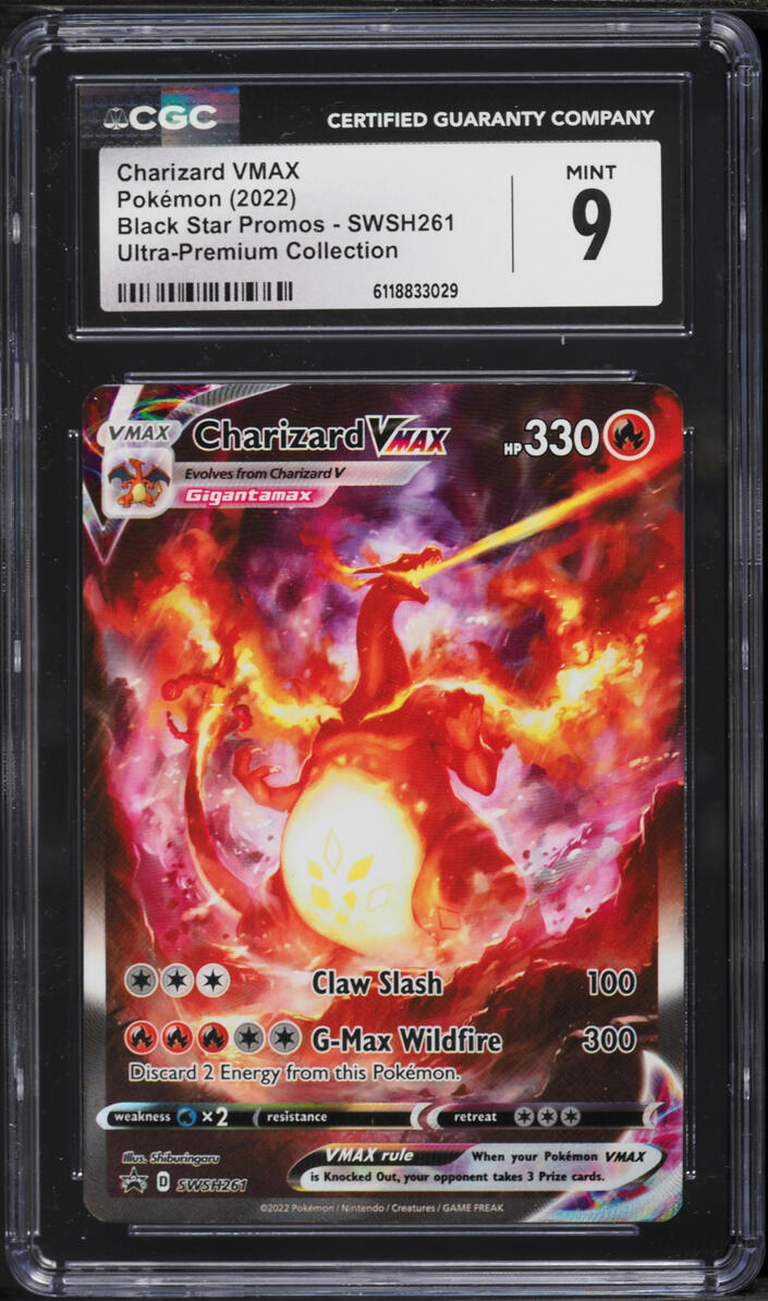 2022 Pokemon Sword & Shield Promo Ultra Premium Full Art Charizard VMAX #SWSH261 CGC 9 MINT