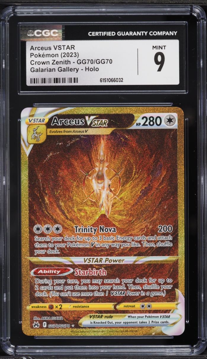 2023 Pokemon Sword & Shield Crown Zenith Galarian Gallery Gold Rare Arceus VSTAR #GG70 CGC 9