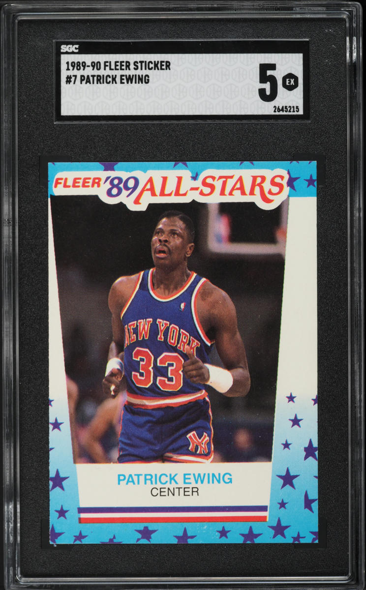 1989 Fleer Sticker Patrick Ewing #7 SGC 5 EX