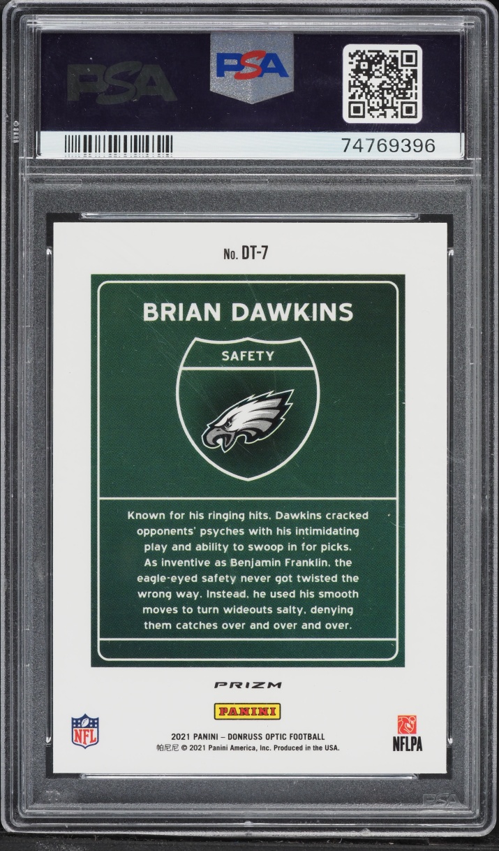 2021 Donruss Optic Downtown Prizm Brian Dawkins #DT-7 PSA 9 MINT