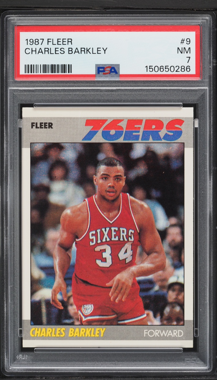 1987 Fleer Basketball Charles Barkley #9 PSA 7 NRMT