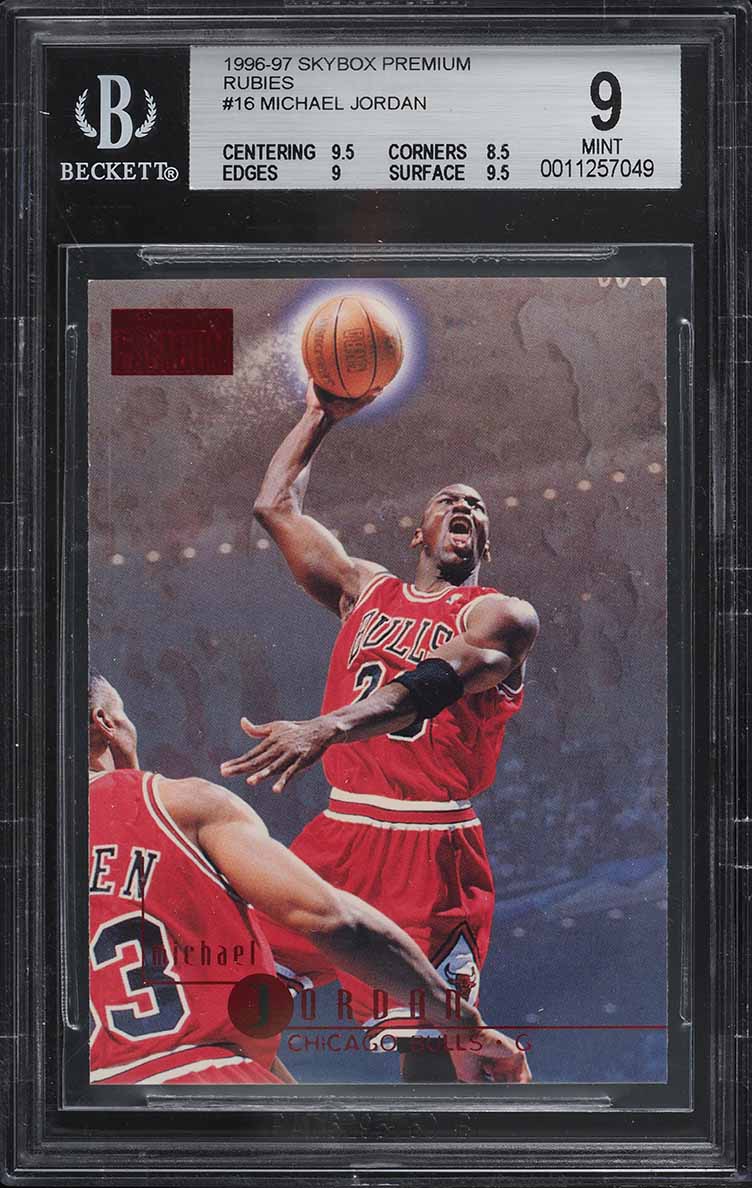 1996 Skybox Premium Rubies Michael Jordan #16 BGS 9 MINT