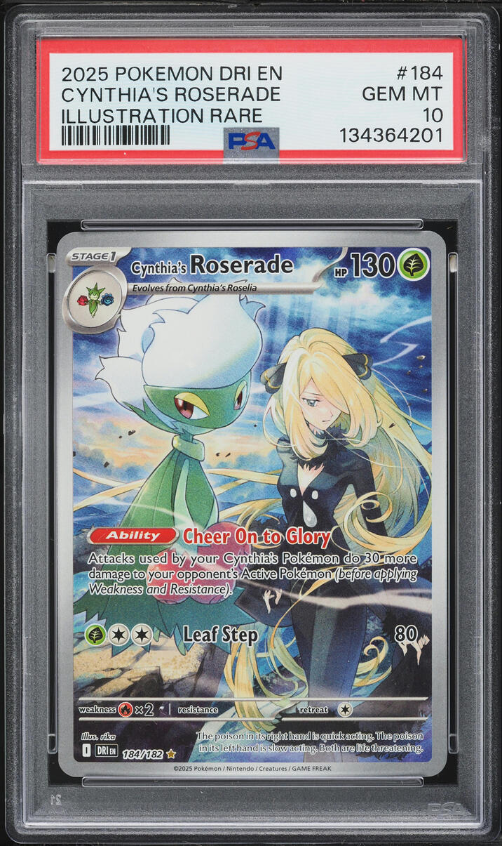 2025 Pokemon Scarlet & Violet Destined Rivals IR Cynthia's Roserade #184 PSA 10 GEM MINT