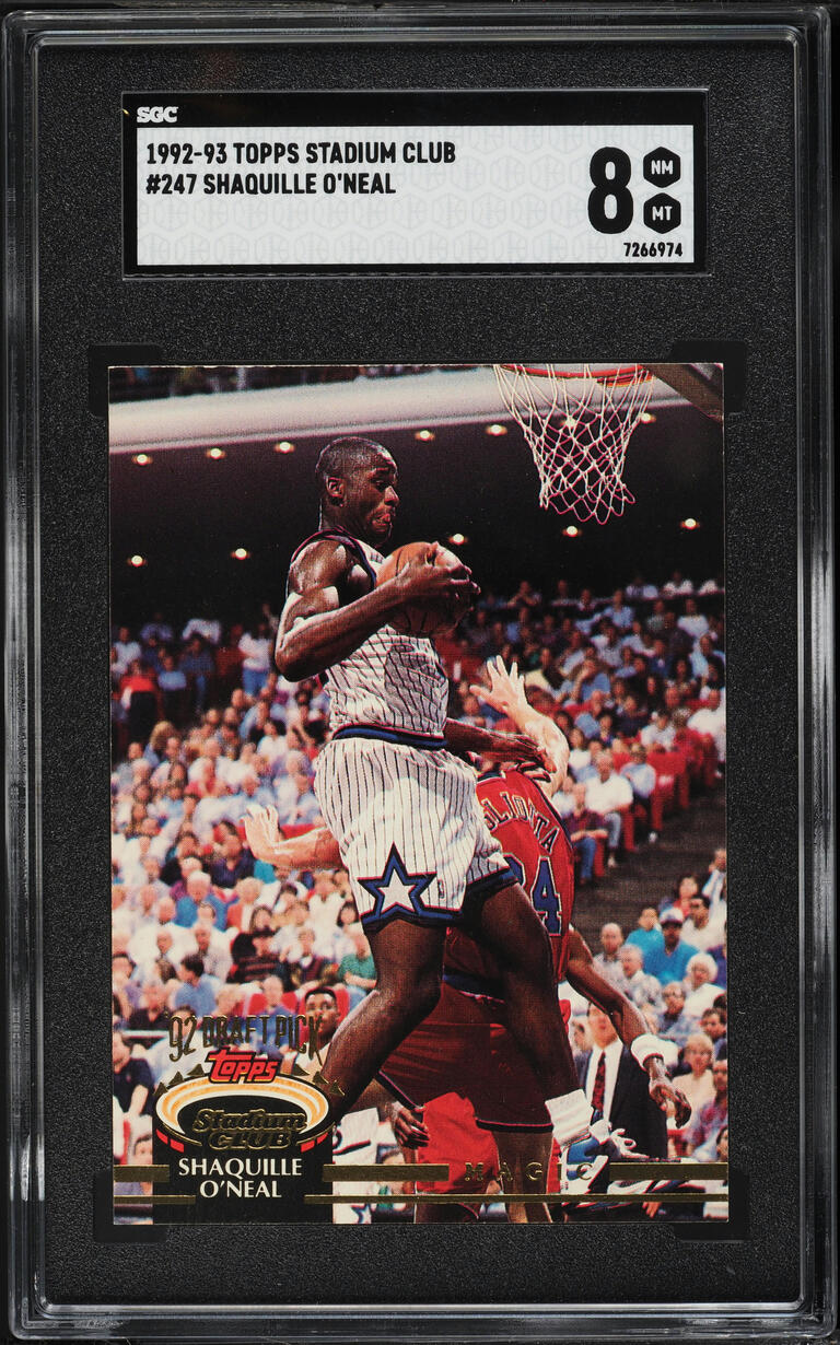 1992 Stadium Club Basketball Shaquille O'Neal ROOKIE #247 SGC 8 NM-MT