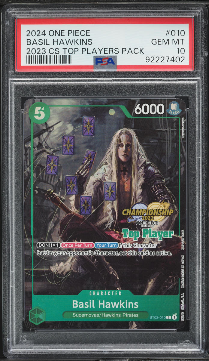 2024 One Piece Championship '23 Top Players Pack Basil Hawkins #ST02-010 PSA 10 - Main Image