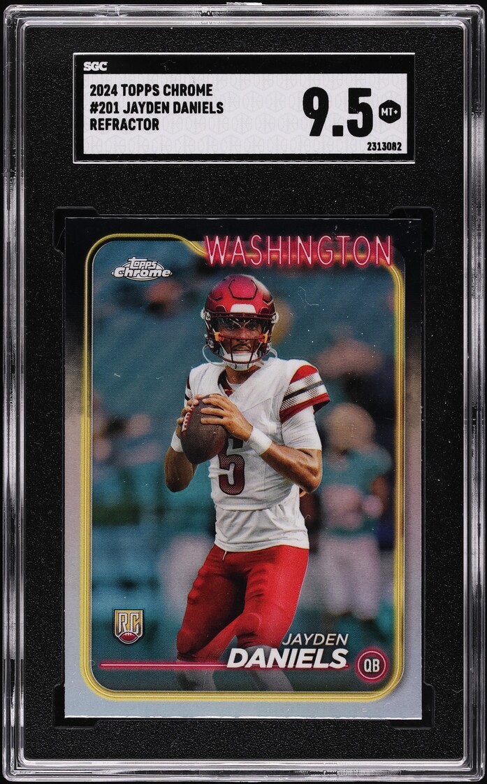 2024 Topps Chrome Refractor Jayden Daniels ROOKIE #201 SGC 9.5 MINT+