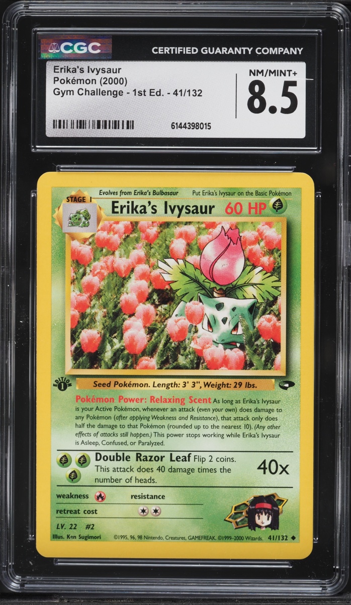 2000 Pokemon Gym Challenge 1st Edition Erika's Ivysaur #41 CGC 8.5 NM-MT+
