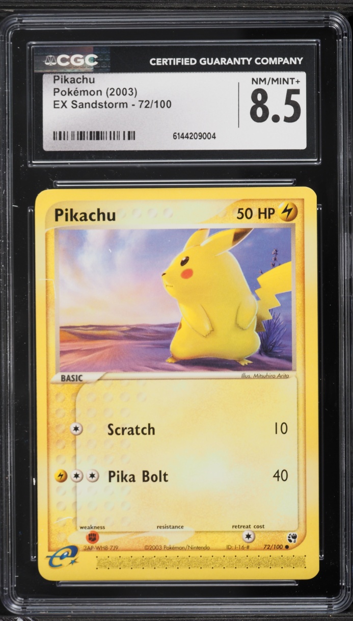 2003 Pokemon EX Sandstorm Pikachu #72 CGC 8.5 NM-MT+