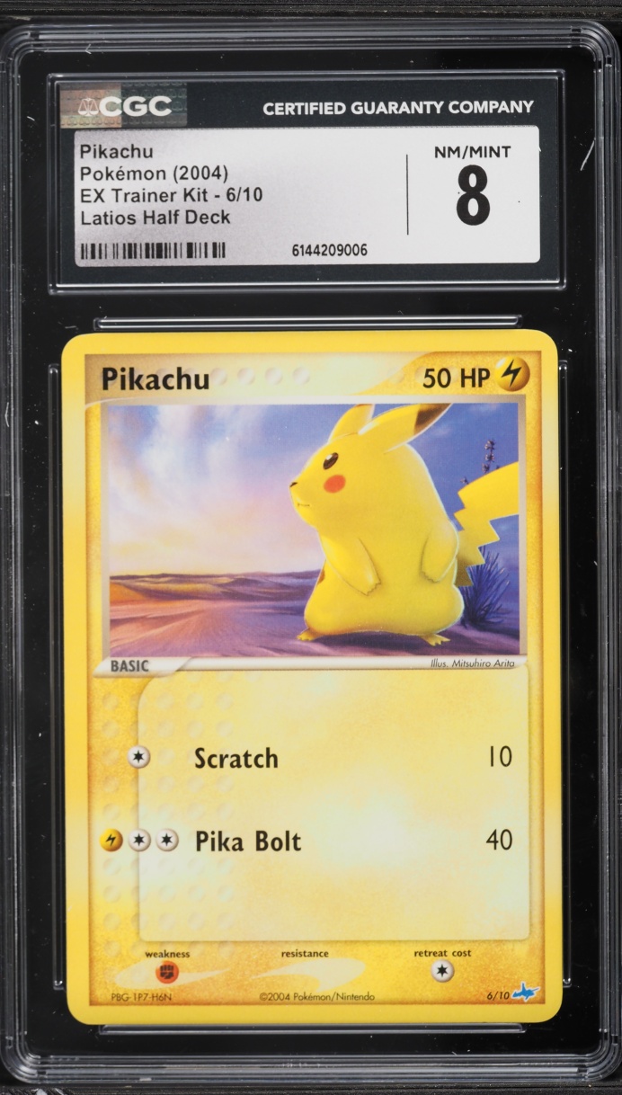 2004 Pokemon EX Trainer Kit Latios Half Deck Pikachu #6 CGC 8 NM-MT