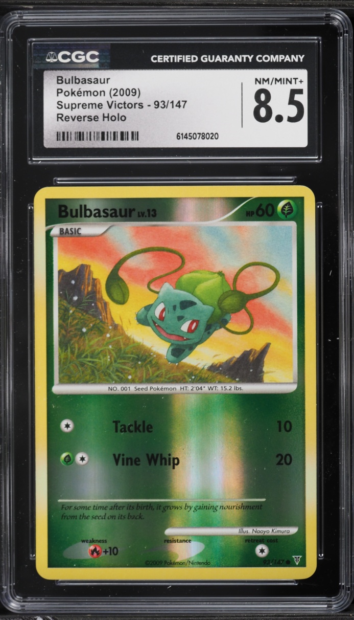 2009 Pokemon Platinum Supreme Victors Reverse Holo Bulbasaur #93 CGC 8.5 NM-MT+
