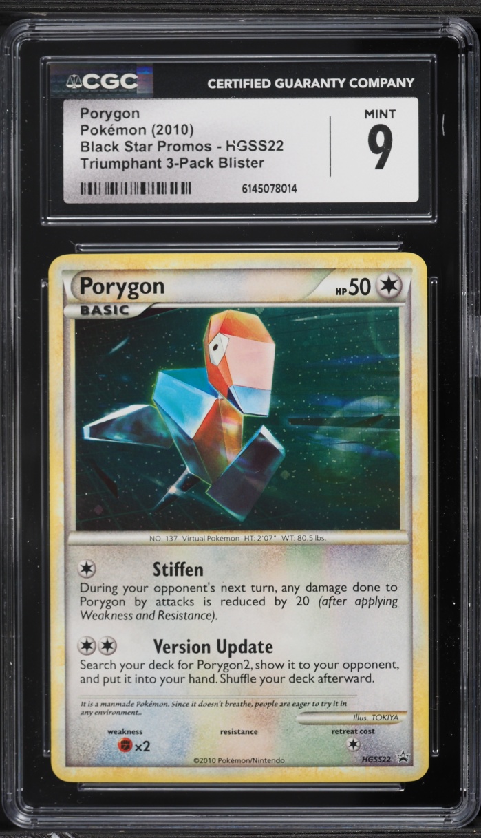 2010 Pokemon HGSS Promo Triumphant 3 Pack Blister Porygon #HGSS22 CGC 9 MINT
