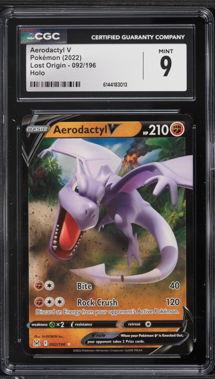 2022 Pokemon Sword & Shield Lost Origin Aerodactyl V #92 CGC 9 MINT