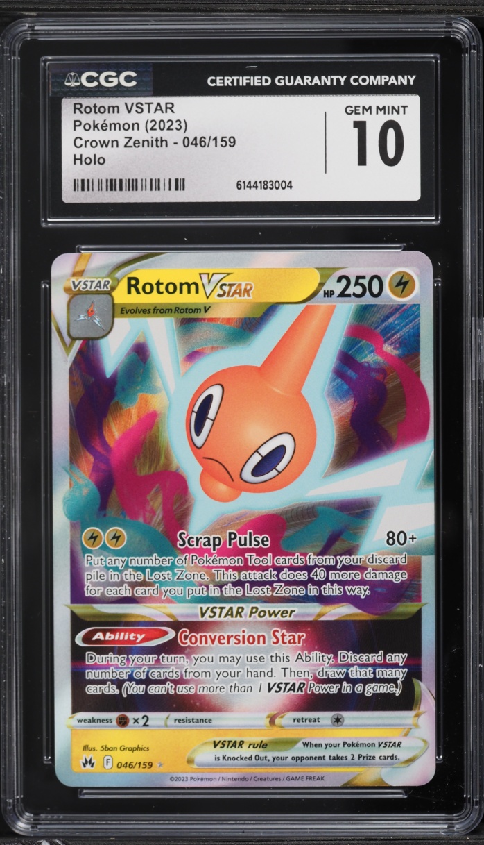 2023 Pokemon Sword & Shield Crown Zenith Holo Rotom VSTAR #46 CGC 10 GEM MINT