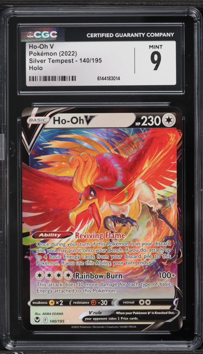 2022 Pokemon Sword & Shield Silver Tempest Alt Art Ho-Oh V #140 CGC 9 MINT