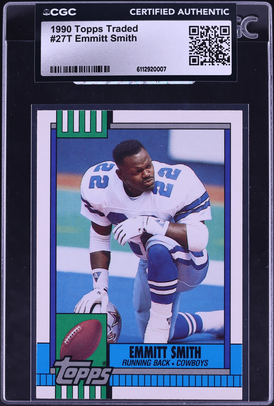1990 Topps Traded Emmitt Smith ROOKIE #27T CGC AUTH