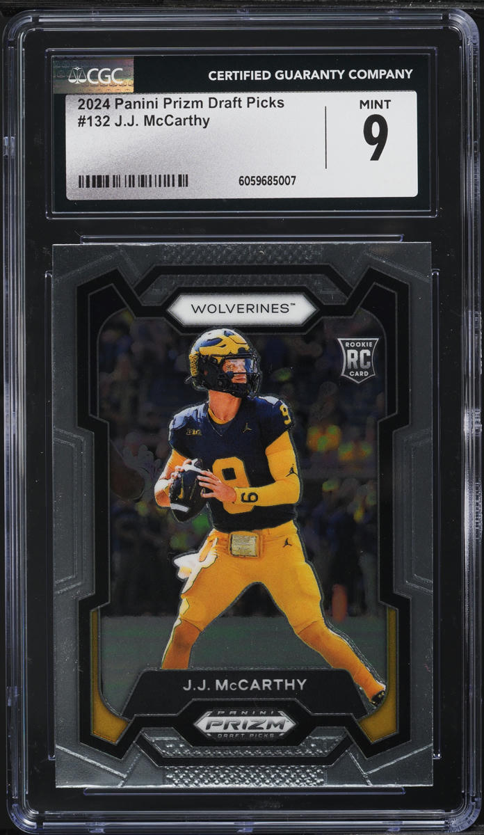 2024 Panini Prizm Draft Picks J.J. McCarthy ROOKIE #132 CGC 9 MINT