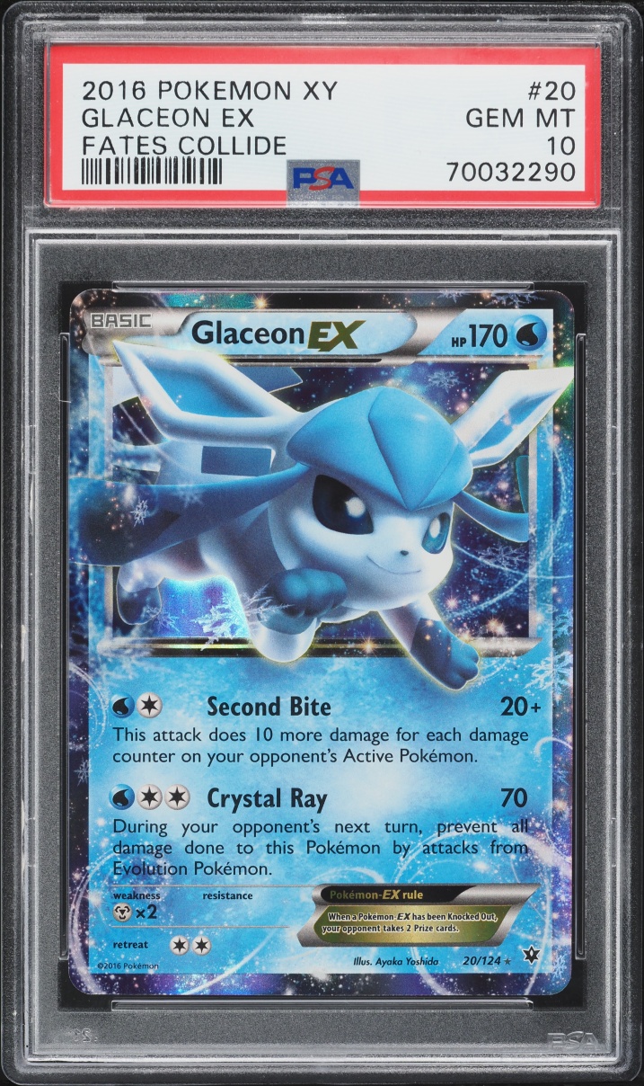 2016 Pokemon XY Fates Collide Glaceon EX #20 PSA 10 GEM MINT