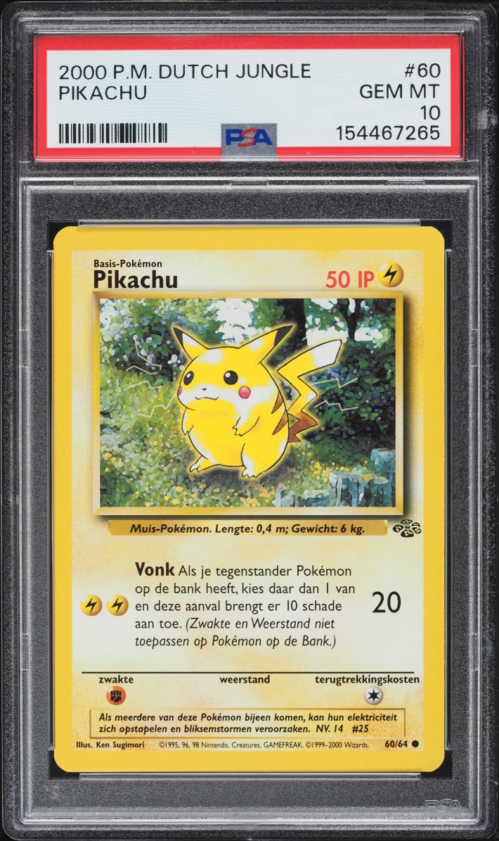 2000 Pokemon Dutch Jungle Pikachu #60 PSA 10 GEM MINT