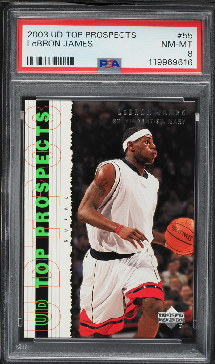 2003 Upper Deck Top Prospects LeBron James ROOKIE #55 PSA 8 NM-MT