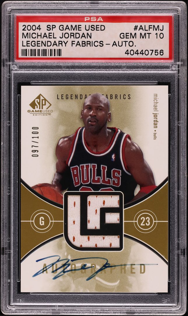 2004 SP Game Used Legendary Michael Jordan PATCH AUTO /100 #ALF-MJ PSA ...