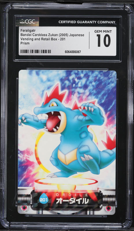 2005 Pokemon Japanese Carddass Zukan Card Feraligatr #201 PSA 10