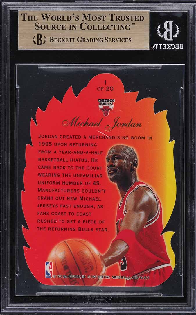 1996 Flair Showcase Hot Shots Die-Cut Michael Jordan #1 BGS 9.5 GEM MINT - Photo 2