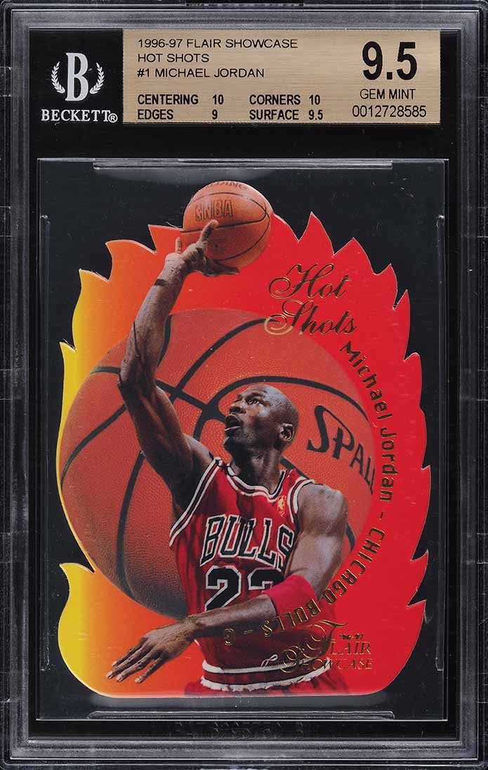 1996 Flair Showcase Hot Shots Die-Cut Michael Jordan #1 BGS 9.5 GEM MINT - Photo 1