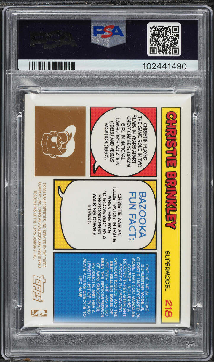 2005 Bazooka Gold Christie Brinkley ROOKIE #218 PSA 8 NM-MT