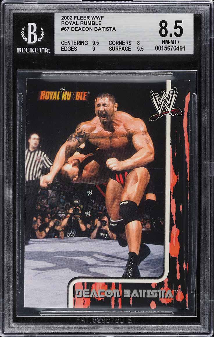 2002 Fleer WWE Royal Rumble Deacon Batista ROOKIE #67 BGS 8.5 NM-MT+