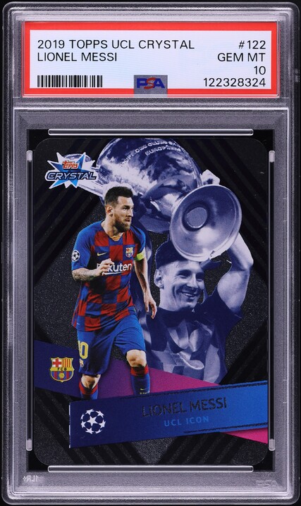 2019 Topps Crystal UEFA Champions League Lionel Messi #122 CGC 9