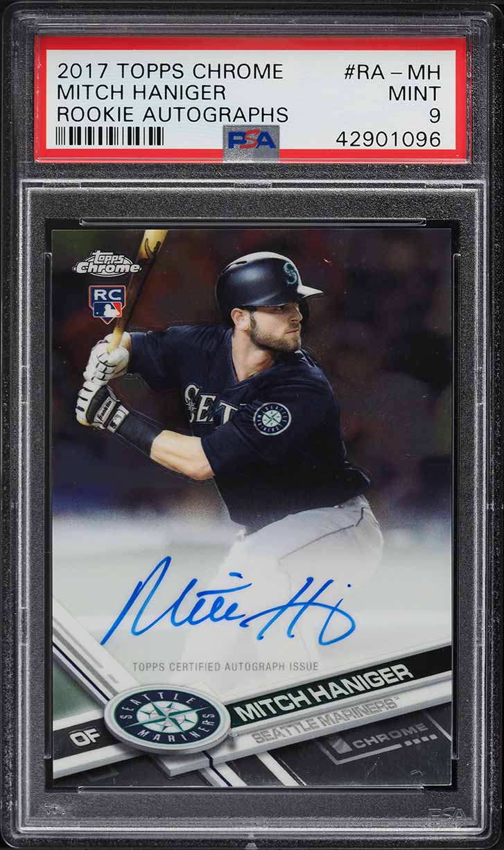 2017 Topps Chrome Mitch Haniger ROOKIE AUTO #RA-MH PSA 9 MINT