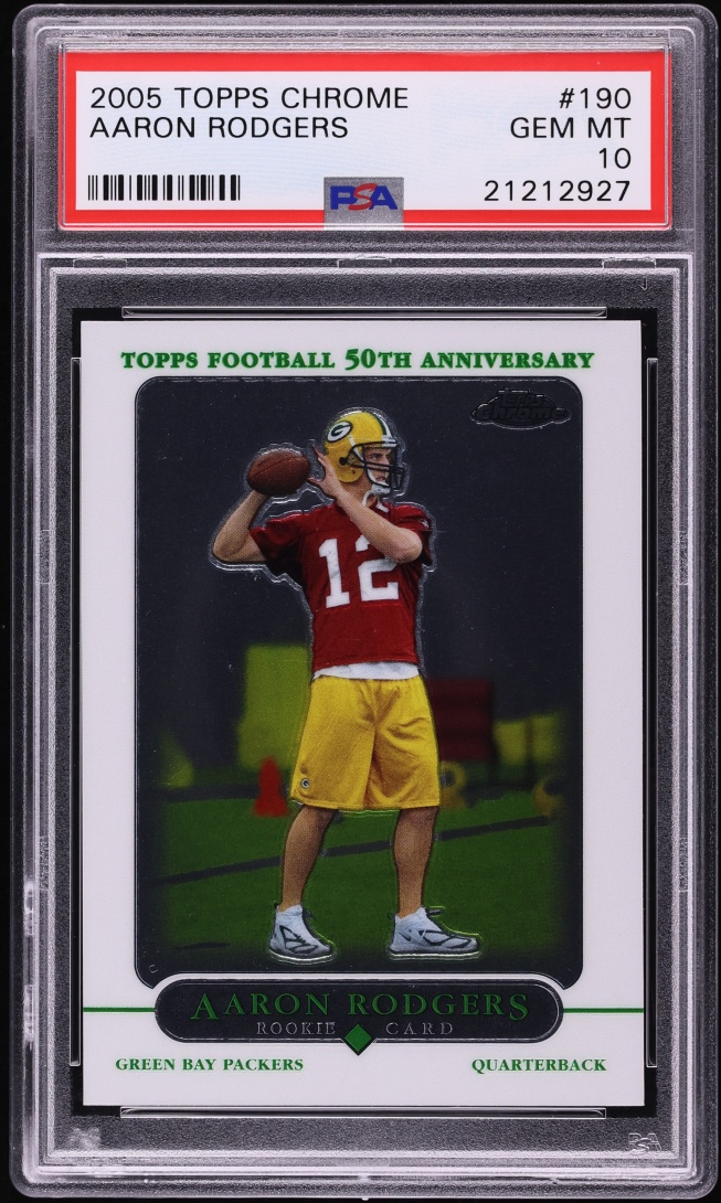 2005 Topps Chrome Aaron Rodgers ROOKIE #190 PSA 10 GEM MINT