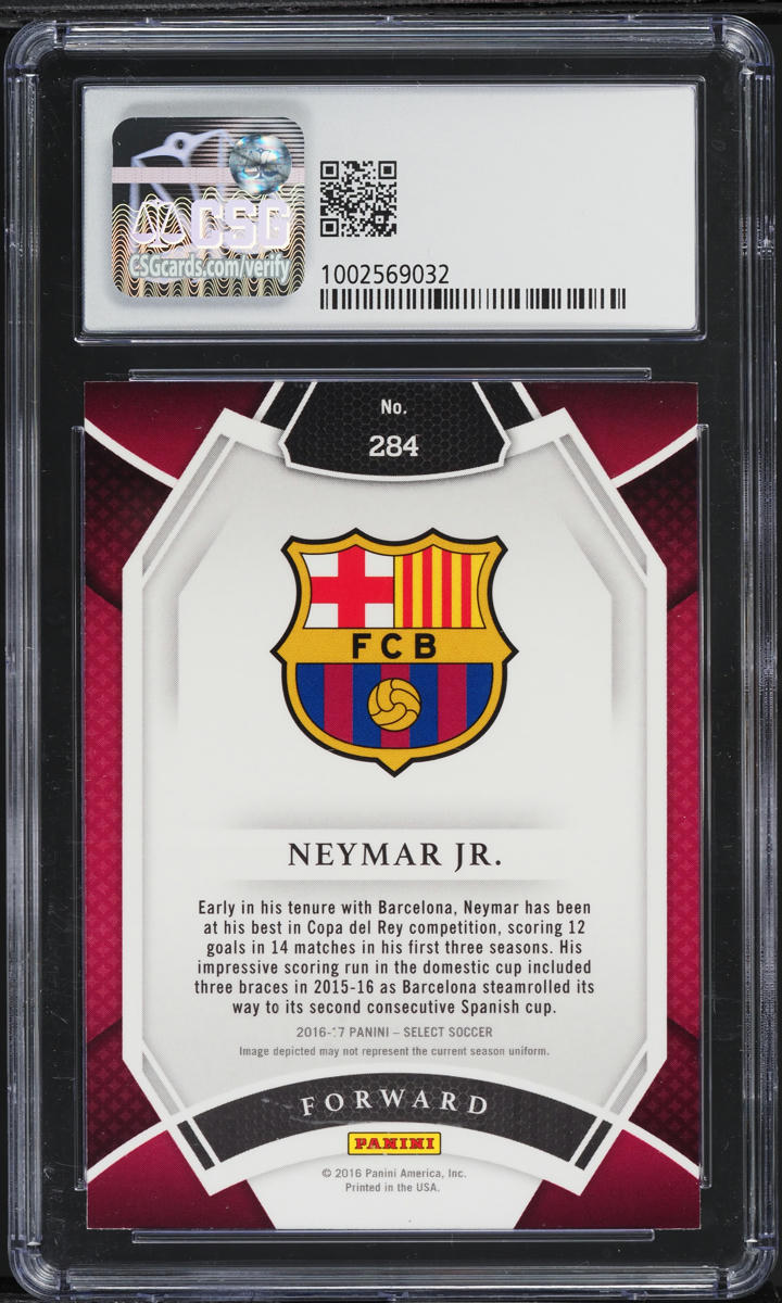 2016 Select Field Level Neymar Jr. #284 CSG 9 MINT