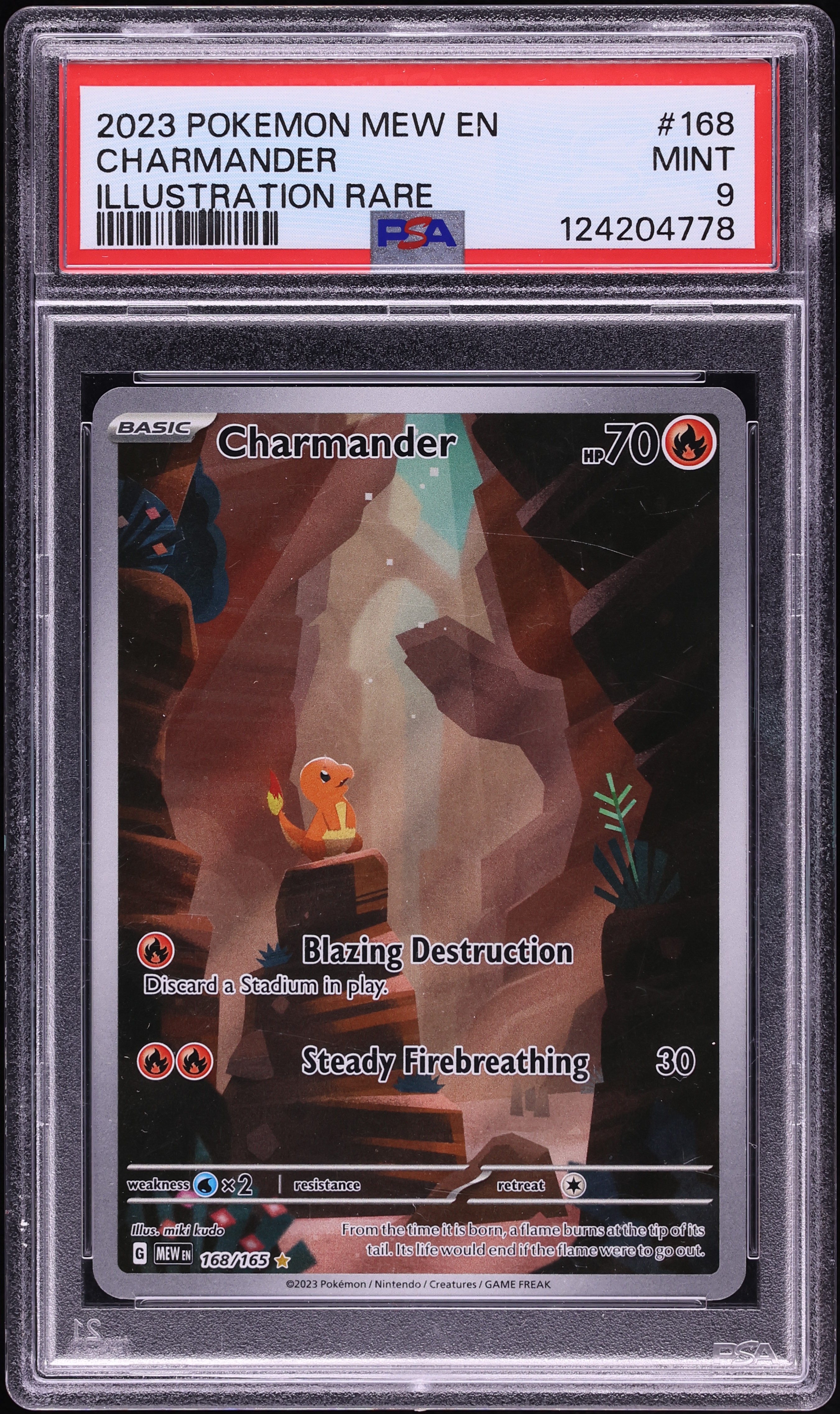 2023 Pokemon Scarlet & Violet 151 IR Charmander #168 PSA 9 MINT
